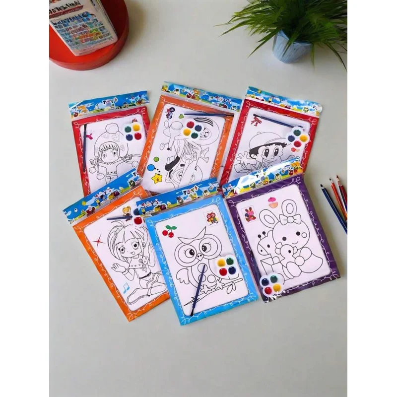 

Набор книг-раскрасок для акварельной живописи (10 шт.) — образовательные каракули и поделки своими руками для творческого выражения