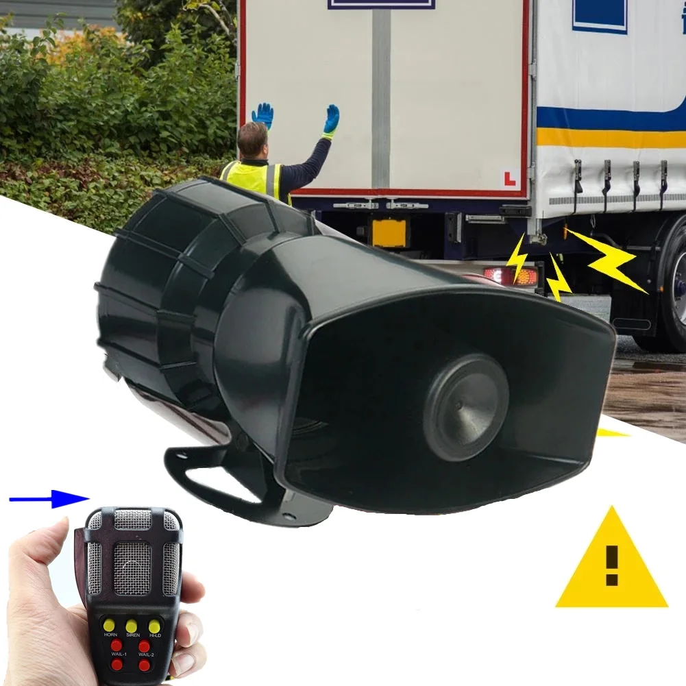 Car Warning Alarm Truck 7-Sound Loud Alarm Loudspeaker 12V Siren Air Horn Megaphone Police Firemen Car Horn 110DB