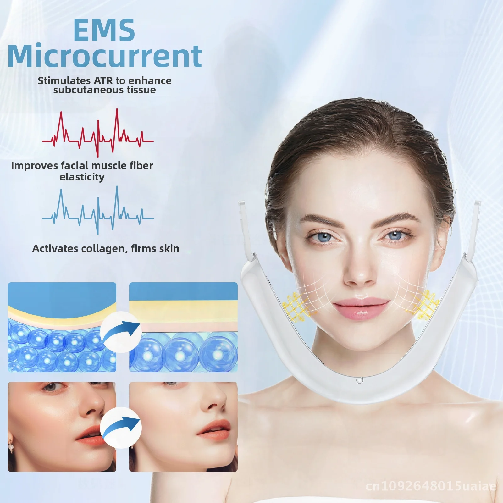 Micro-Current Face Slimming Device Color Light Skin Rejuvenation Double Chin Vibration Lifting Beauty Instrument French Pattern