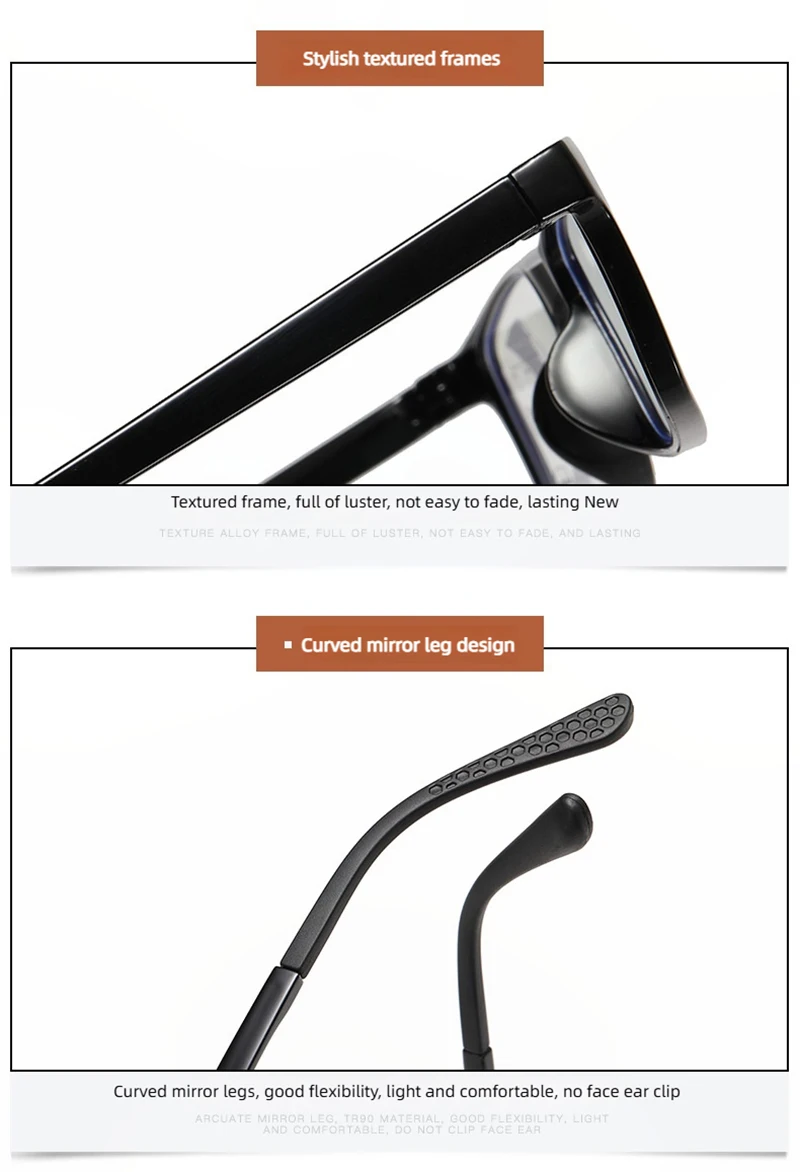 Klassische quadratische Lesebrille Männer Frauen Retro schwarze Presbyopie-Brille Anti-Blaulicht intelligente progressive Brille – Detail 17