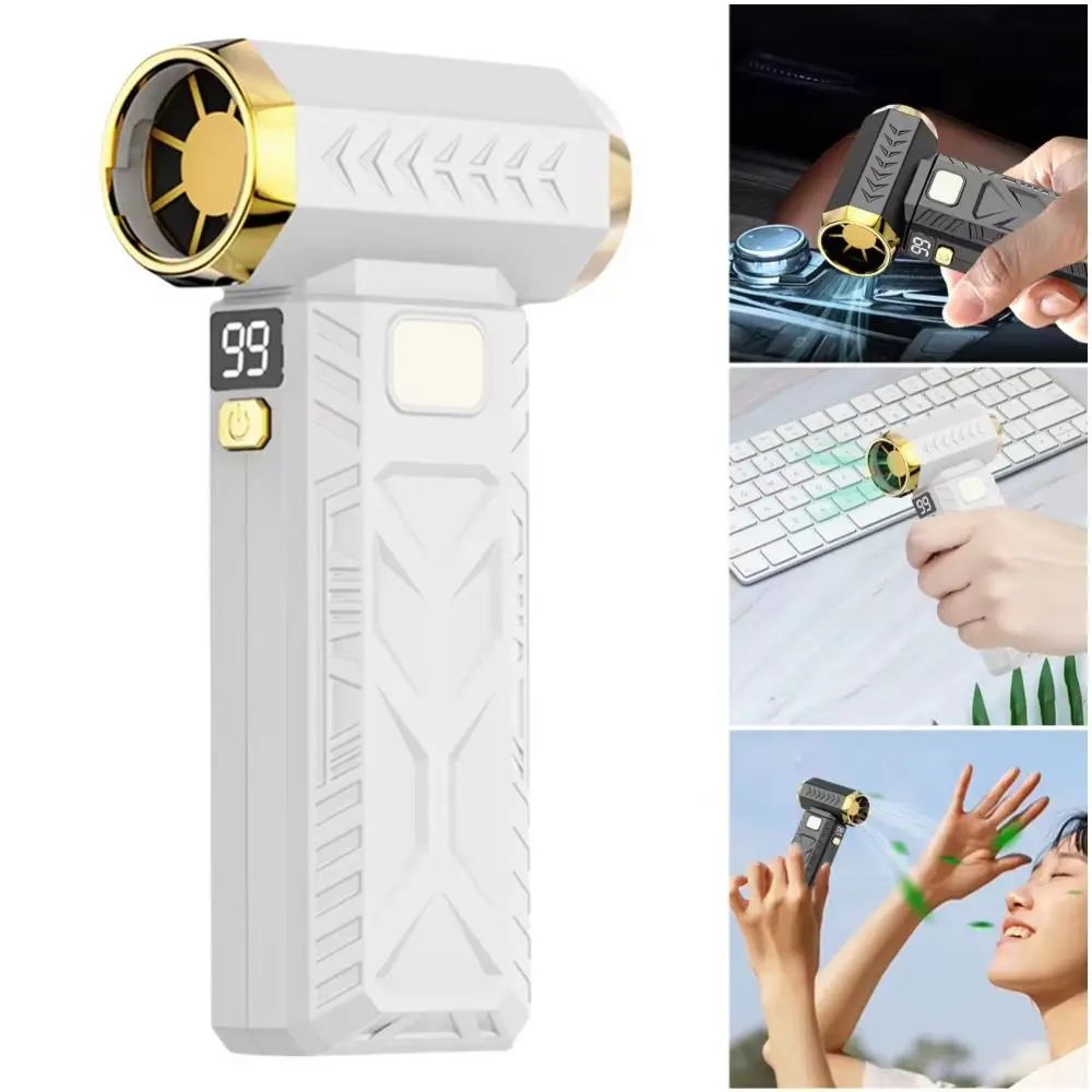 Kipas Turbo Jet Mini 100000RPM dengan Penyedot/Penghisap dan Lampu LED, Peniup Udara Kuat, Tampilan Digital Portabel, Pembersih Debu Vakum