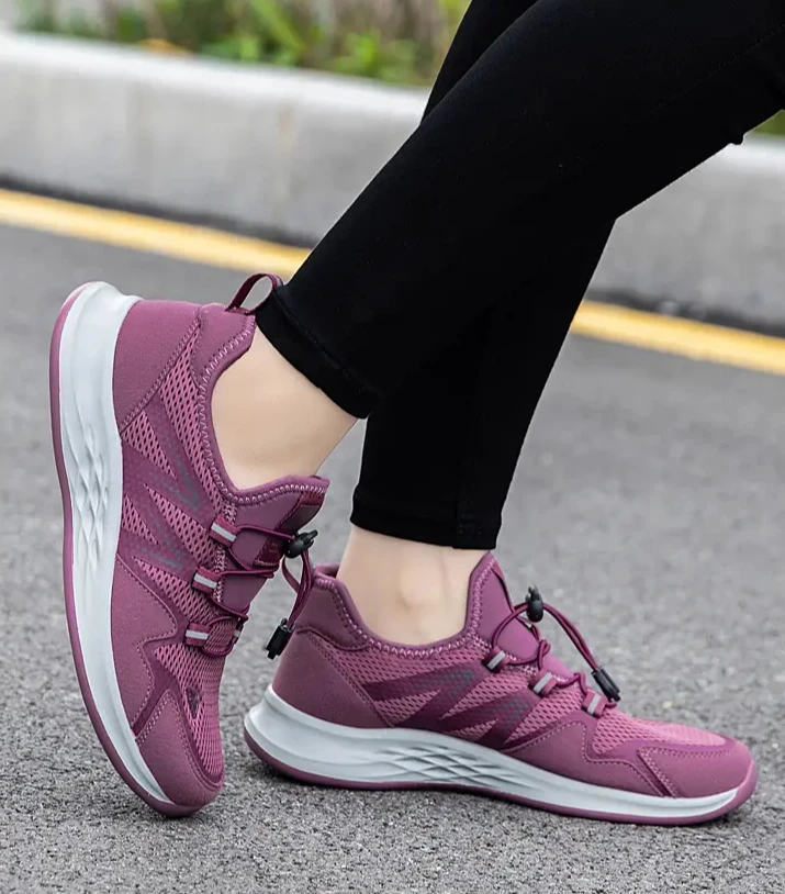 Zapatos Deportivos transpirables con plataforma para mujer, zapatillas informales de malla con cordones, calzado vulcanizado para correr, Tenis femeninos