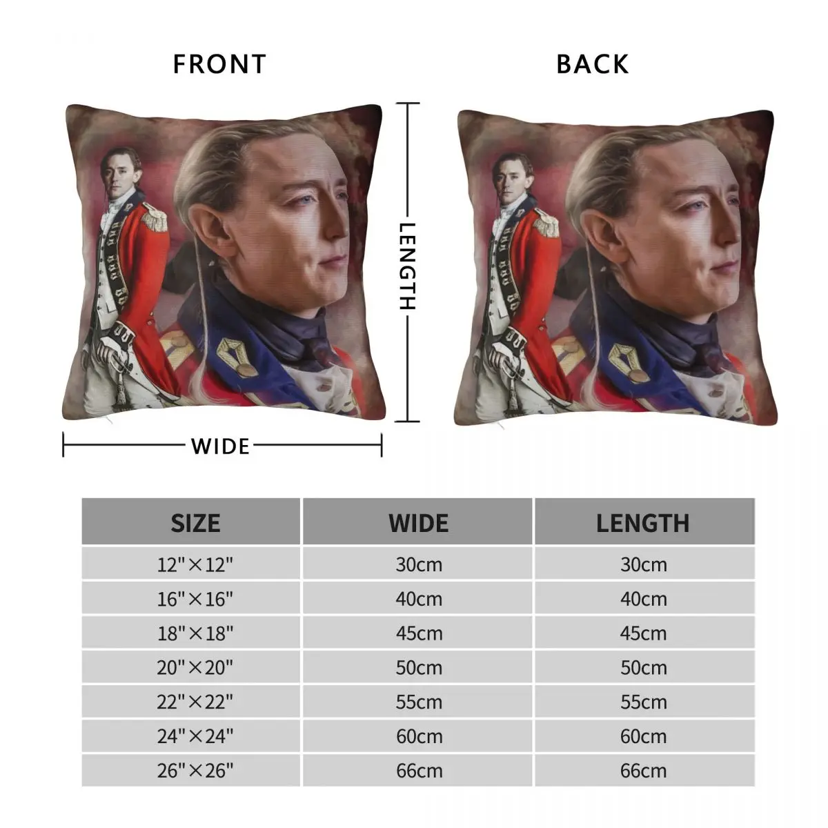 JJ Feild Major John Washington Pillowcase Polyester Linen Velvet Pattern Zip Decor Throw Pillow Case Home Cushion Cover