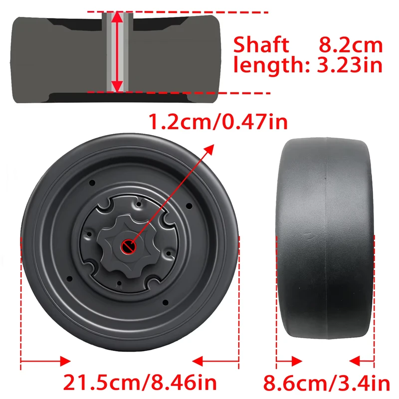 21CM/25CM/30CM,8/10/12in Kids Electric Car EVA Solid Rubber Alligator Tire, Ride On Car Kart Drifting Car Tire, Coupler, Bearing
