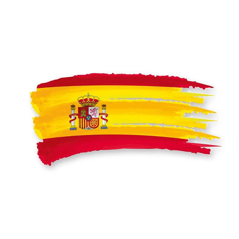 N839# Self-adhesive Decal For Spain Spanish Country Flag Car Sticker Waterproof Auto Decors on Bumper Rear Window Laptop