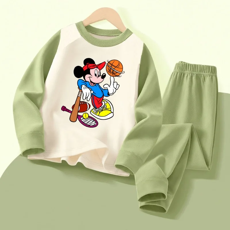 الخريف والشتاء الأطفال مريح لينة تقسم طويلة الأكمام ملابس خاصة مجموعات الكرتون المطبوعة الفتيان ملابس منزلية غير رسمية مجموعة البيجامات #3