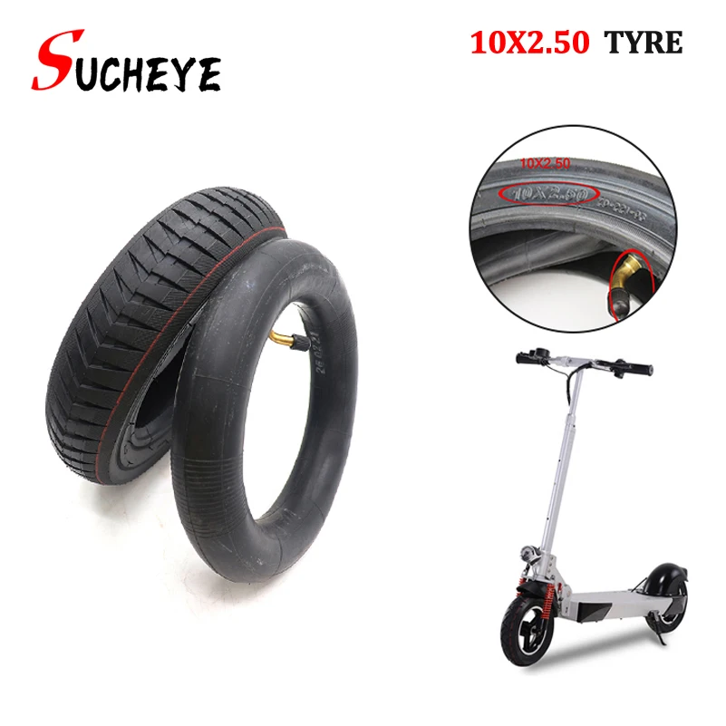 

10 Inch 10x2.50 Pneumatic Tire Inner Tube Outer Tyre for Electric Scooter Front and Rear Wheel Replacement Parts