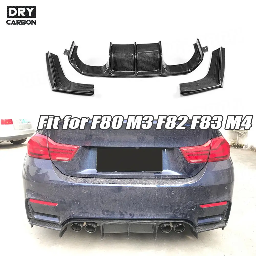 

Carbon Fiber Rear Bumper Diffuser Splitters for BMW 3 4 Series F80 M3 F82 F83 M4 2014 2015 2016 2017 FRP Black Car Decoration