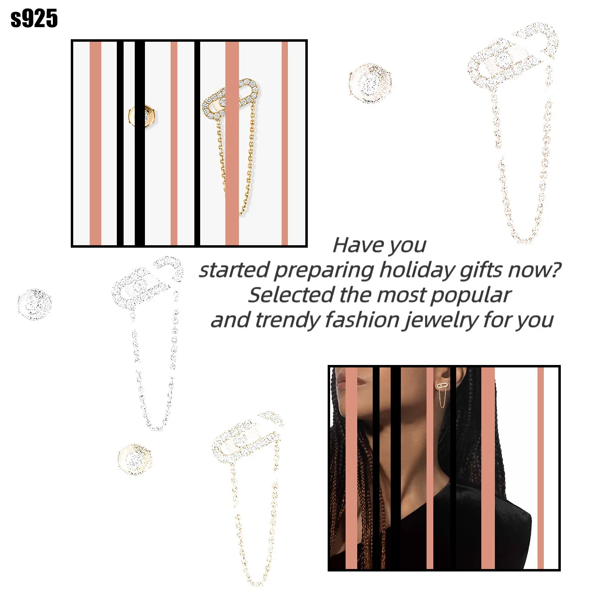 

Pure silver s925 earrings Advanced fashion temperament, personality, demon eyes, versatile commuting