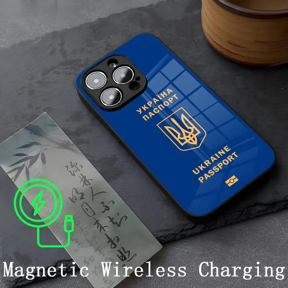 

Магнитное стекло с флагом Украины для IPhone 14ProMax 15 13 12 15 11 Pro XS Max Plus Mini Coque