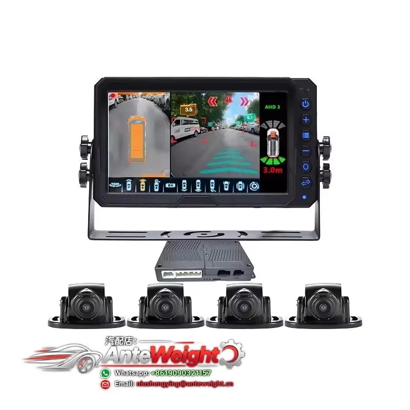 1080p AHD DVR Reverse Monitor System 360-Degree Bird View SVM Surround Panoramic Night View Safe Driving Backup School
