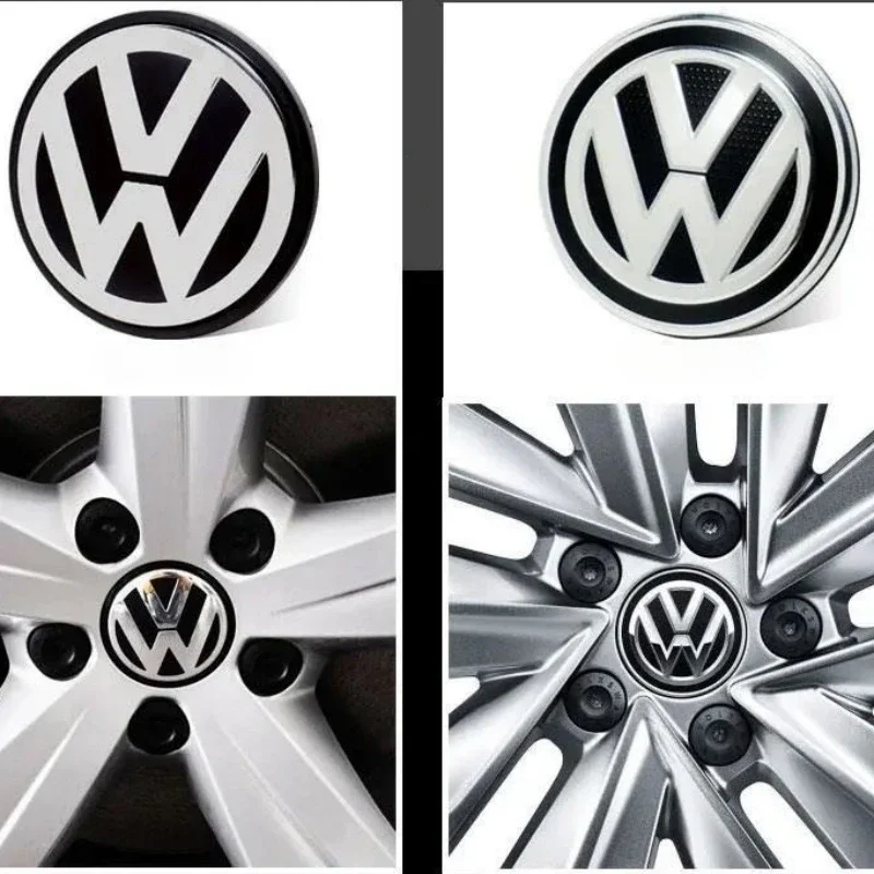 4pcs 55-56mm Wheel Center Cap Rim Caps Car Emblem For VW Golf Passat Polo Touareg Tiguan Jetta Beetle CC Bora Decorative fitting