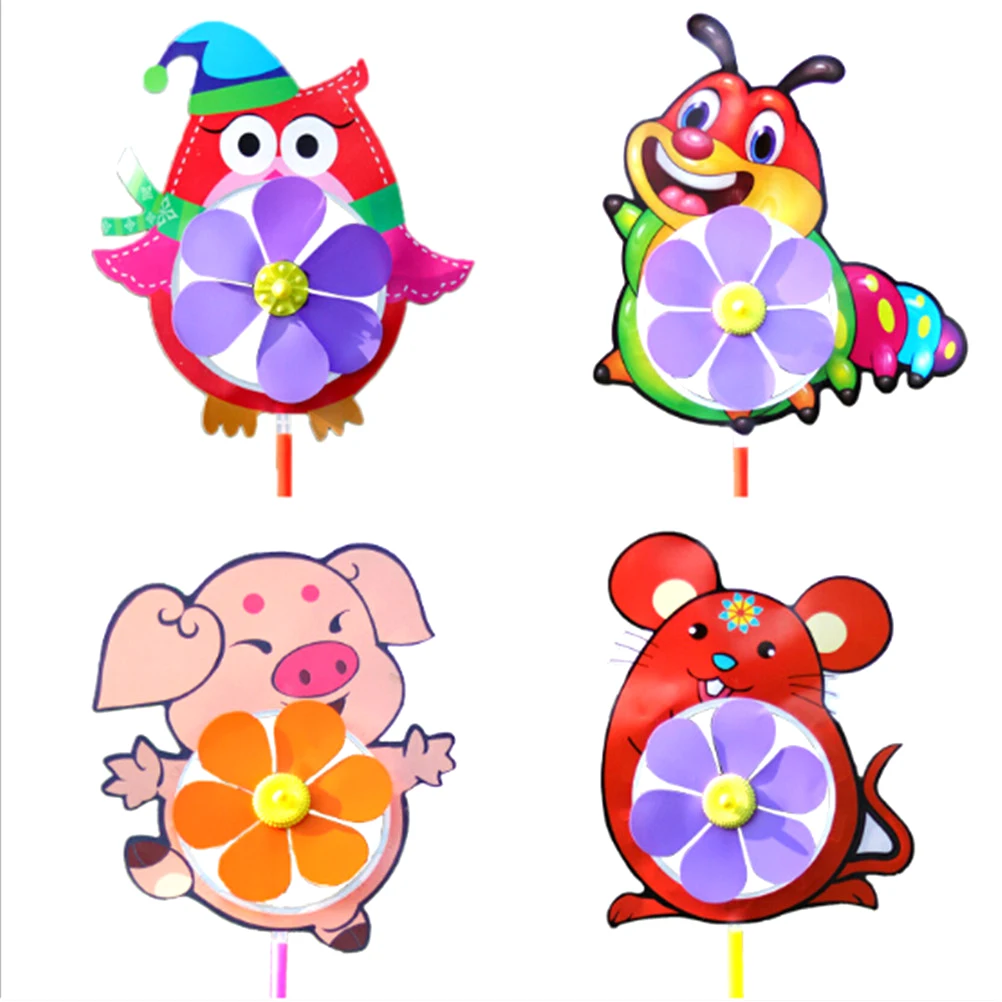 1Pc Plastic Windspinner Windmolen Schattige Cartoon Dieren Kinderen Outdoor Speelgoed Stijlen Zijn Willekeurig En Kunnen Niet Worden Gespecificeerd