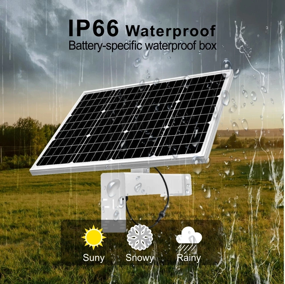 Outdoor 40W Solar Panel Built-in 30AH Battery&Metal Bracket 12V Solar Charger Kit For Surveillance Camera 4G Router Garden Lamp