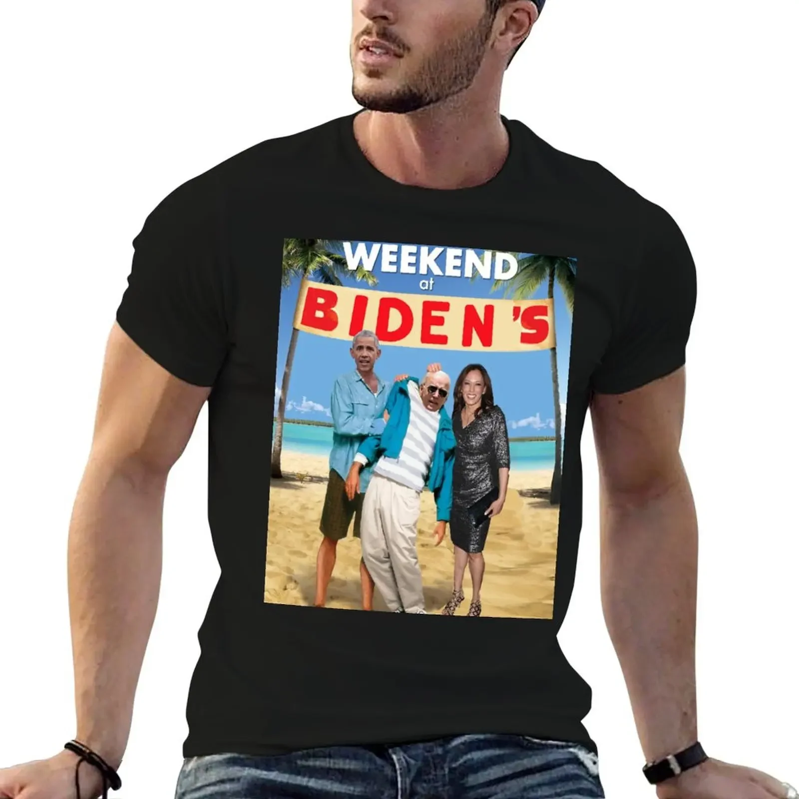 

Weekend at Bidens (pun on weekend at Bernies) T-Shirt customs oversized anime clothes compression shirt men