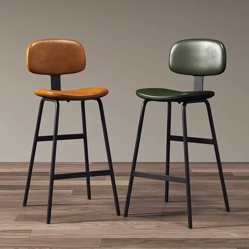 Industrial Style High Stool Soft Bag Relax Wrought Iron Simple Modern Bar Stools Italian Design Taburetes De Bar Bar Furniture