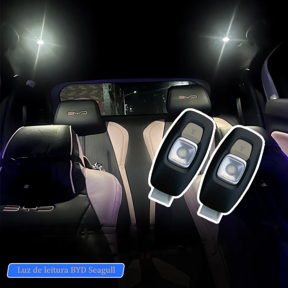 Interior do carro LED luz de leitura, luzes especiais do telhado traseiro, iluminação ambiente, modificação para BYD, gaivota, Dolphin Exclusivo