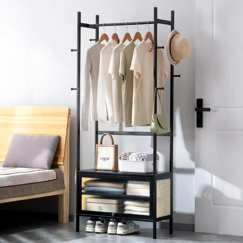 

Minimalist Hanging hanger floor-to-ceiling bedroom bedside clothes storage artifact simple coat rack rack dormitory rental house