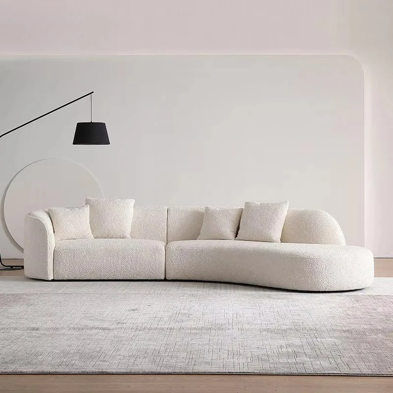 

Soft round modern sofa simple special-shaped cloth white sofa design luxury sofa