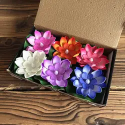 6Pcs LED Lotus Night Lamp Floating Water Sensor Flower Lamp Garden Fish Tank Decor Festive Party Accessories Wishing Lotus Light