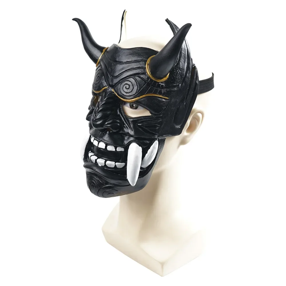 Samurai Mask Japanese Cosplay Masks Scary Latex Mascarillas Horror Anime Face Masques Halloween Costumes Props Carnival Mascaras