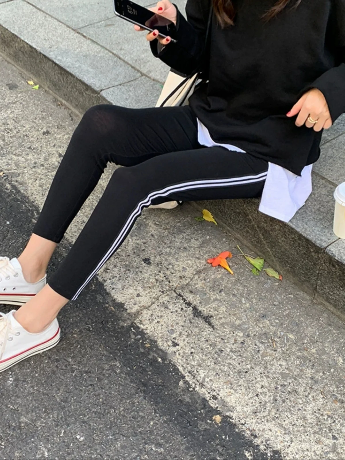 Pantaloni fitn in cotone East Gate Pantaloni elastici dimagranti da donna Autunno Nuovi pantaloni a strati base Sle Pantaloni casual Seven/Nove