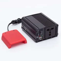 200W Portable Power Inverter Outlet Adapter for Milwaukee 18V Lithium Ion ,DC 18V To AC 220V Powered with USB 5V 2.4A