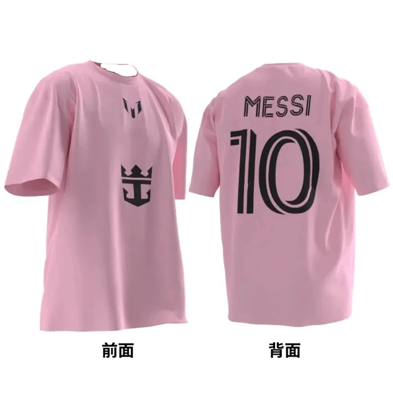 Beliebtes Football Argentina Miami International No.10 Messi-Trikot für Herren und Damen, bequemes und atmungsaktives Baumwoll-T-Shirt