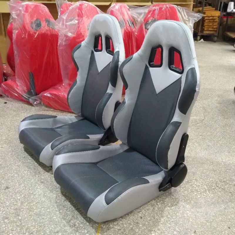 

Modified Seat with Adjustable Angle and Sliding Track, Silver Gray Carbon Texture Business Racing Chair