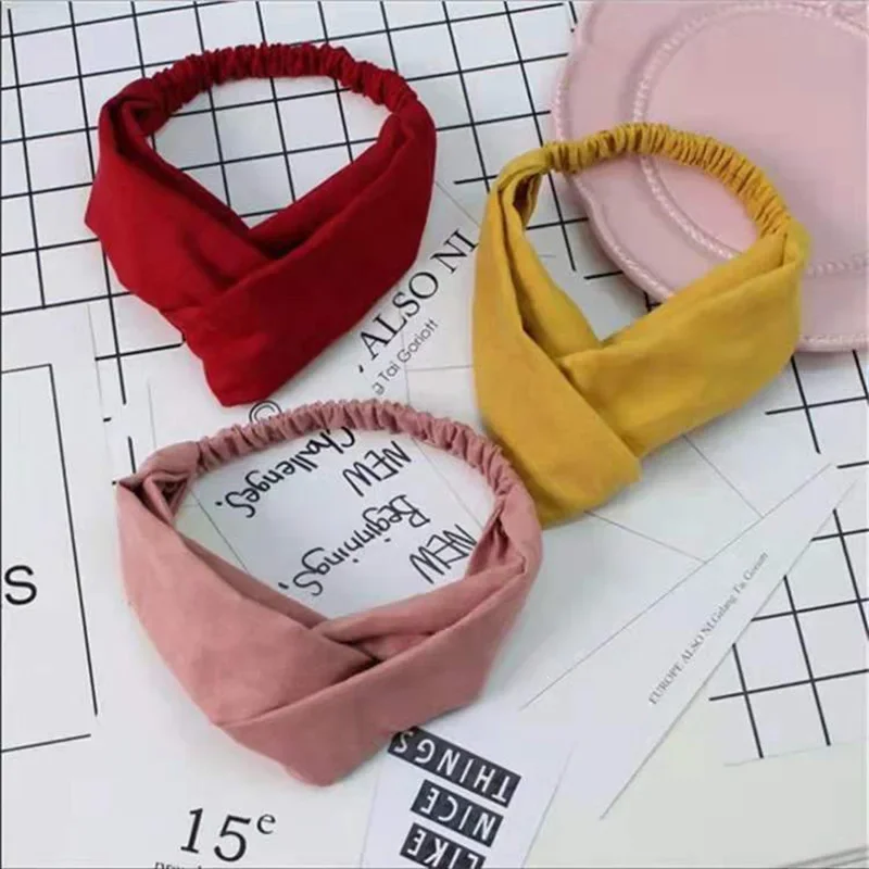 New Wide Edge Headband Fashion Loose Cross Headband Yoga Sports Face Makeup Hair Accessories