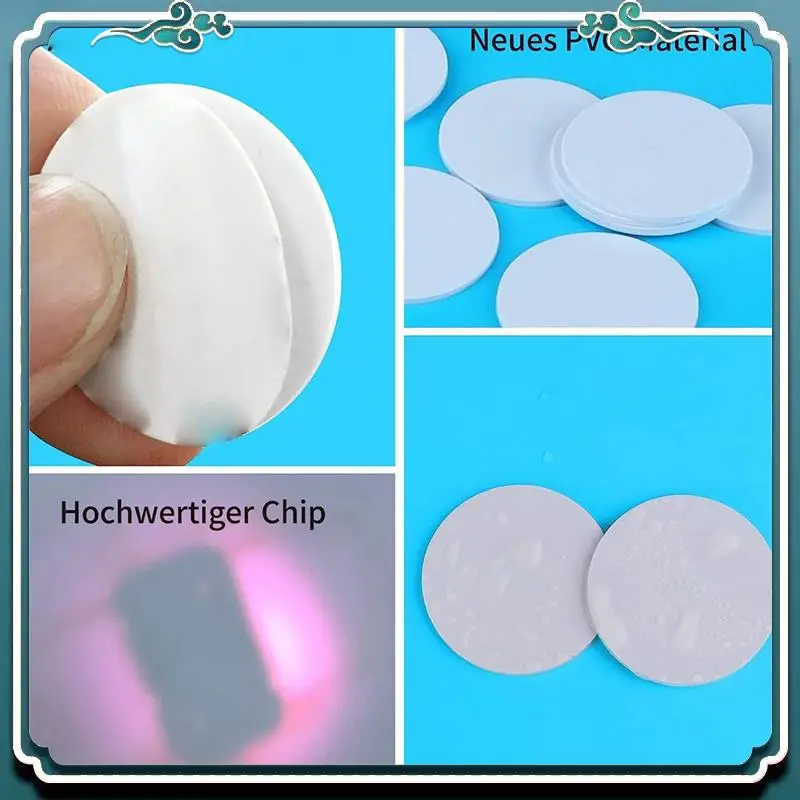 

A67K-50 шт. Ntag215 метки RFID NFC-карта пустая перезаписываемая ПВХ NFC 215 тег круглый 25 мм/1 дюйм