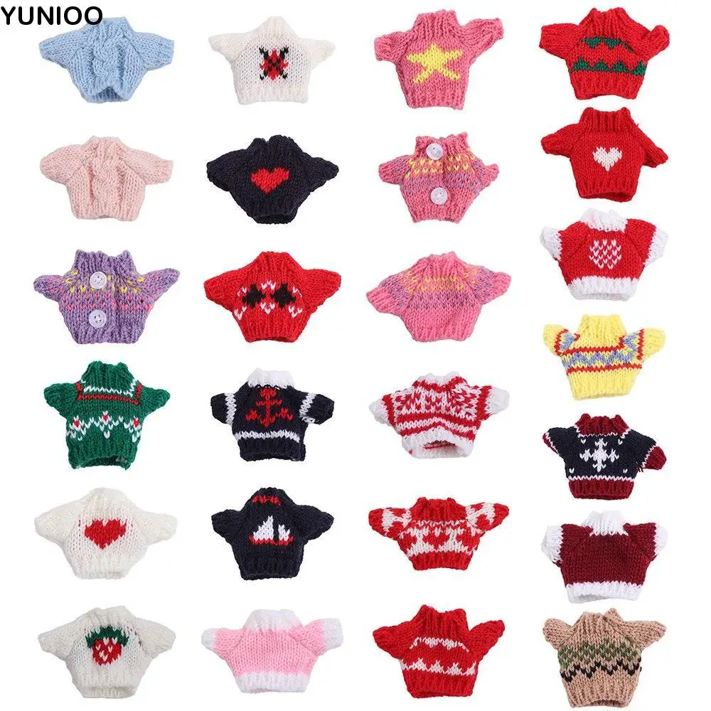 

Sweater Clothes Christmas Style Dolls Sweater Idol Dolls Cute BJD Doll Clothes White/Red/Green 10cm for 16cm/17cm Bjd Doll