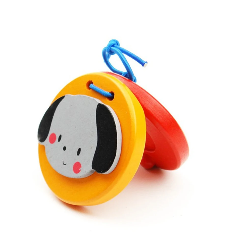 

6Pcs Musical Castanet Instruments for Children Cartoon Design Build Cognition Develop Music Interest Educational Use