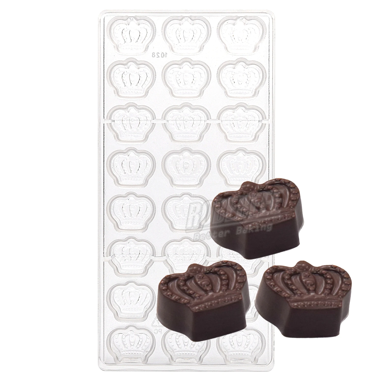 24 Cavities Royal Imperial Crown Shape PC Plastic Chocolate Mold Candy Maker Sugarcraft Molding DIY Kitchen Accessories and Tool