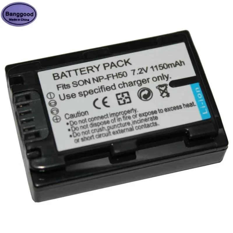 7.2V 1150mAh NP-FH50 NP FH50 NPFH50 Digital Camera Battery Pack For Sony HX100 HX200 A230 A290 A390 DVD103 DVD105 DVD108