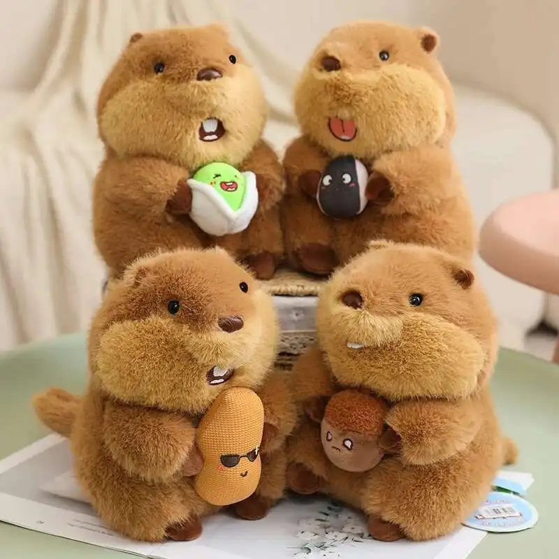 22/30 ซม.น่ารักเหมือนจริง Groundhog Holding NUT Plush ของเล่นจําลอง Marmot ตุ๊กตานุ่มตุ๊กตาสัตว์หมอนเด็กวันเกิดของ...