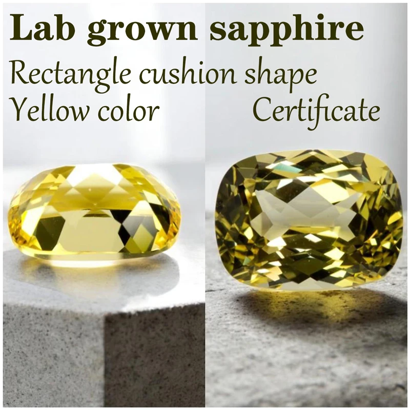 Im Labor gezüchteter Saphir, gelbe Farbe, VVS1, Herzform, Fabrik, Großhandel, DIY, fortschrittlicher Schmuck, Ringe, Ohrringe, Herstellung mit Zertifikat – Detail 12