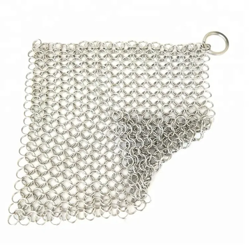 Leeseph Kitchen Cleaning Ring Stainless Steel Cleaner Chainmail Scrubber Accessories Reusable Washing Net Cleaning Tool for Home