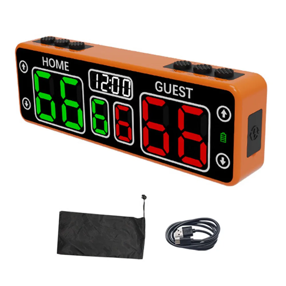 Rechargeable LED Scoreboard for Sports For Basketball Football Rugby Compatible with Touch Buttons and Magnetic Design