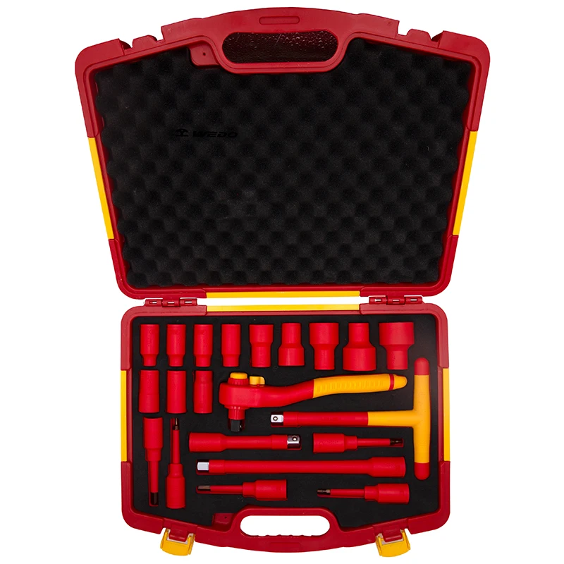 

WEDO VDE 1/2" Insulated Socket Set 21Pcs 1000V Electrician Socket Wrench Socket IEC 60900