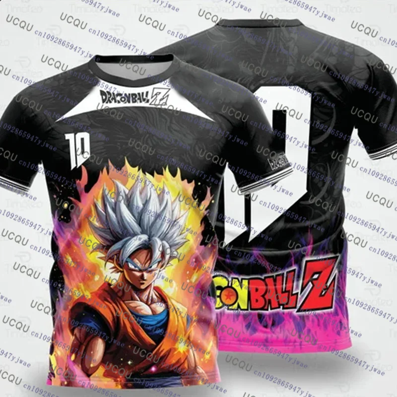 2025Japanse Anime Voetbal Jersey Dragon Ball Mannen/Vrouwen Oversize T-shirt Zomer Sneldrogende Sport Ademend Bandai Cosplay T-shirt