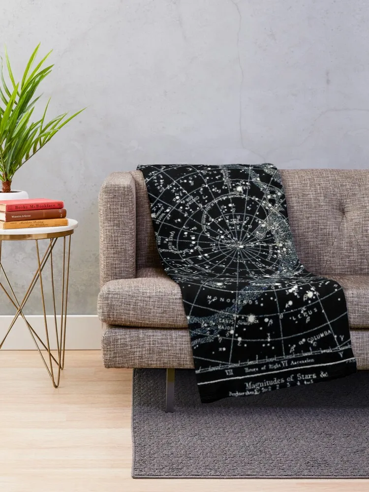 STAR CONSTELLATIONS : Vintage 1900 Galaxy Chart Map Throw Blanket Bed Fashionable blankets and throws Blankets