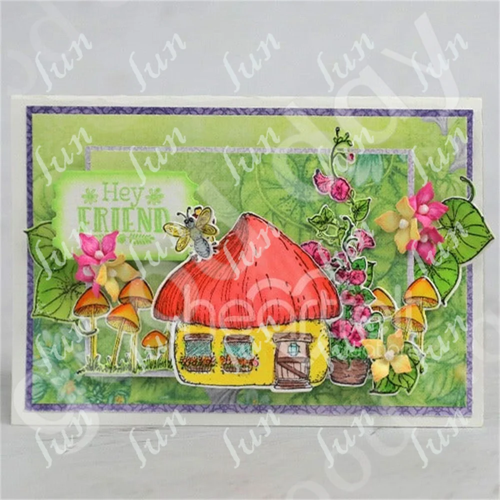 clear stamps and dies 2022 new arrival Mushroom Cottage Accents Fairies die cuts stamp sheet handmade card album scrapbooking