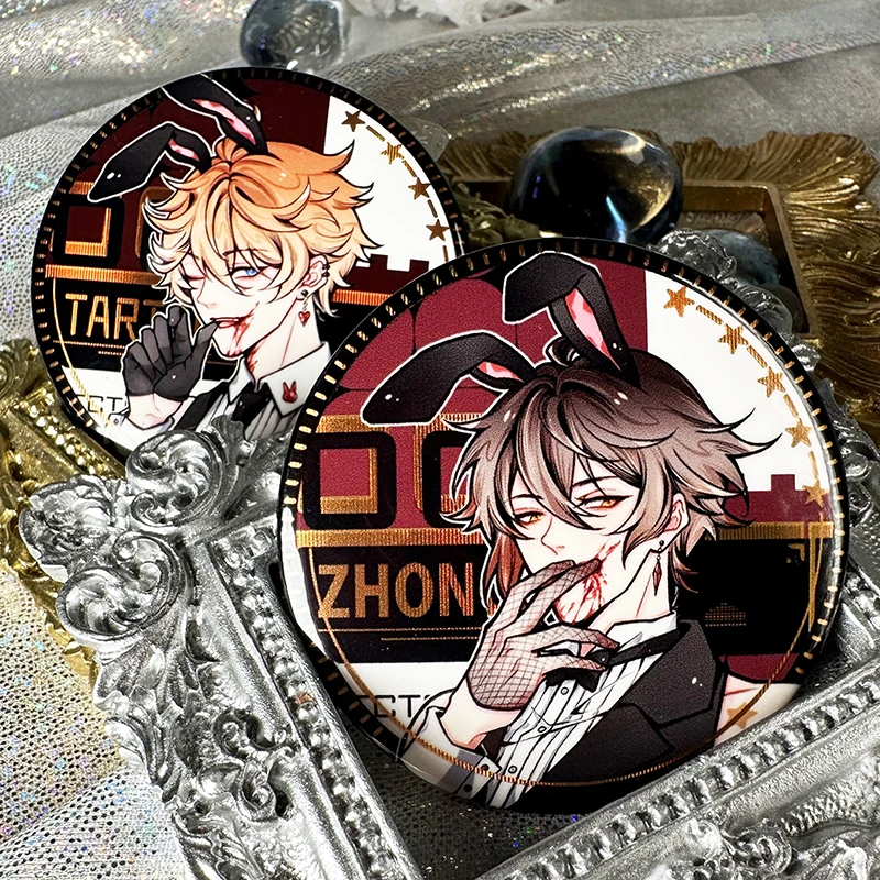 Jogo Genshin Impacto Kunikuzushi Barbatos Tighnari Coelho Menino Série Emblema Pinos Broche Cosplay Lembrança Presente de Aniversário Coleção