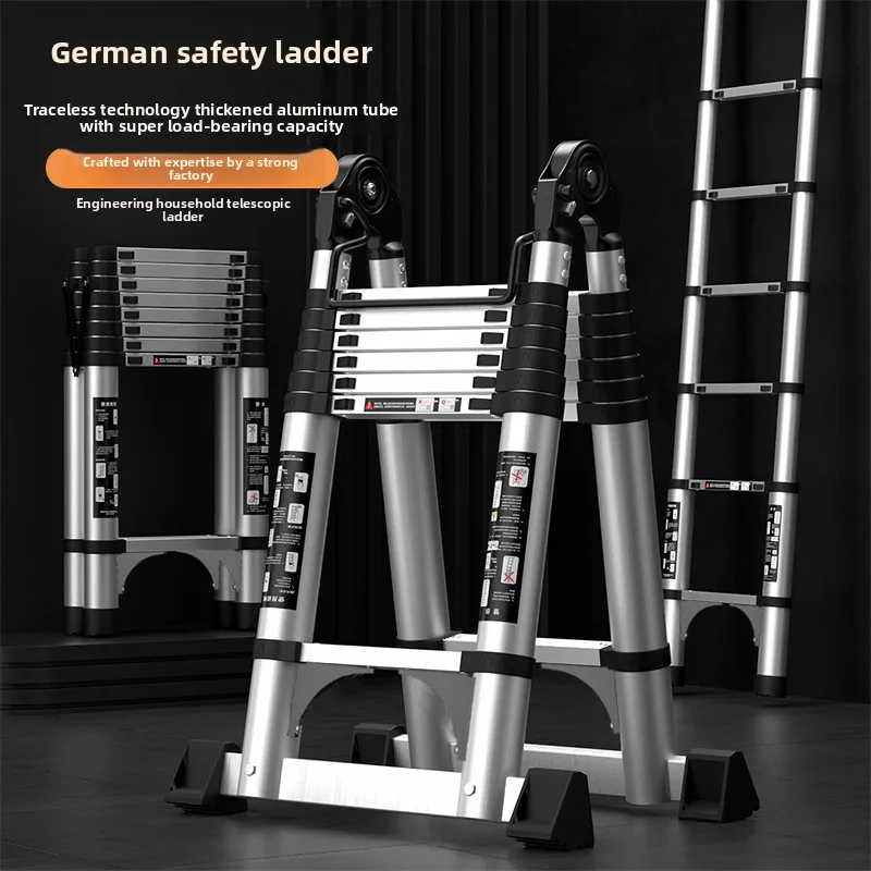 Thickened Aluminum Alloy Multifunction Telescoping A Frame Ladder Indoor Folding Ladder Ladder Telescoping Folding Ladder