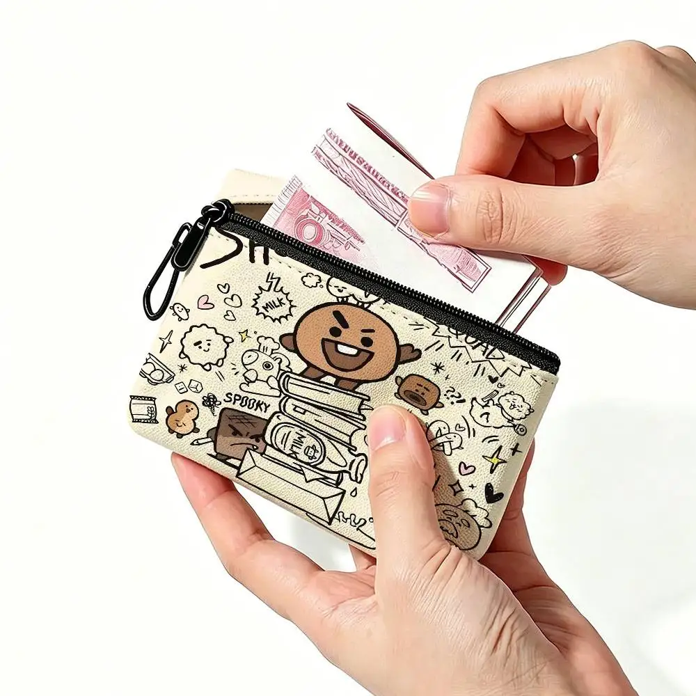 Niedliche BT21 Daily Carry Kleingeldbörse aus Oxford-Stoff, Mehrzweck-Aufbewahrungstasche für Schlüssel, Karten, Münzen – Detail 7