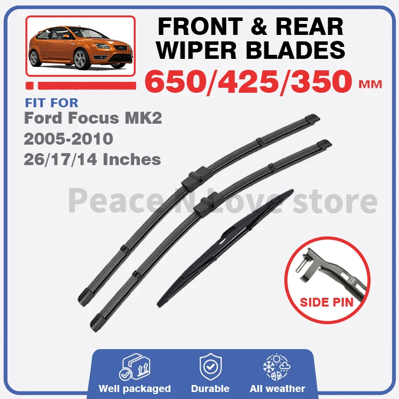 Front Rear Wiper Blades Set For Ford Focus MK2 MK2.5 2005-2010 Hatch Windshield Windscreen Window Car Accessories 26