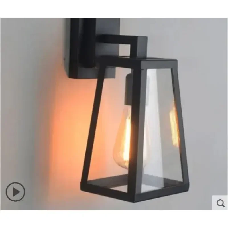 American Creative Industrial Retro Wall Lamp Bar Coffee Shop balcony Glass Box Wall Lamp