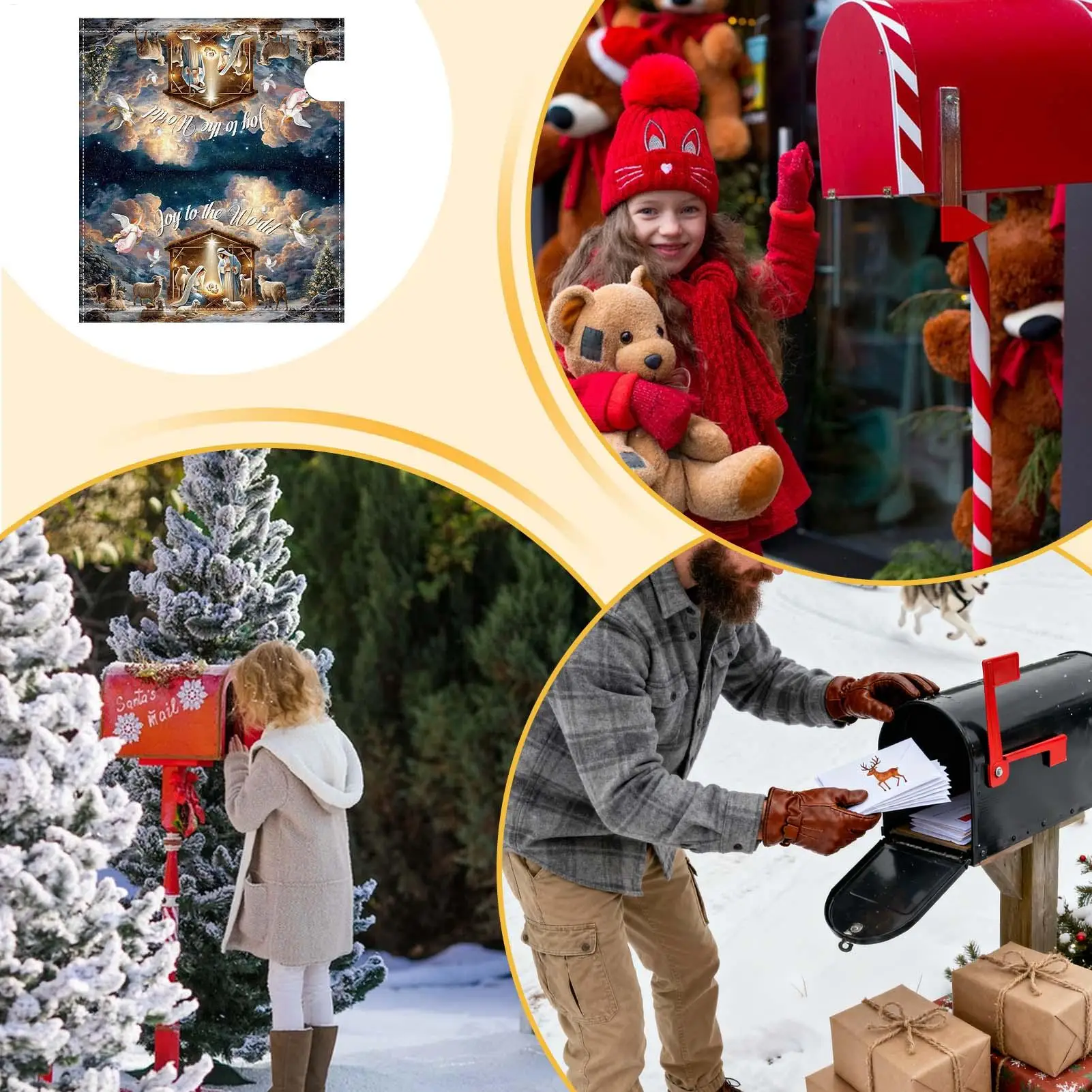 Nativity Scene Mailbox Cover Jesus Birth Rain Protection Magnet Mailbox Cover Christmas Nativity For Suburban Farmhouse Park