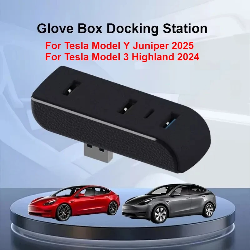 Docking Station for Tesla Model 3+ Model Y Juniper Glove Box Expansion Dock USB Hub Fast Charging Upgrade Data Transfer Adapter view 6
